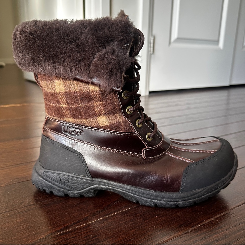 UGG BUTTE BROWN PLAID MEN'S WINTER BOOTS